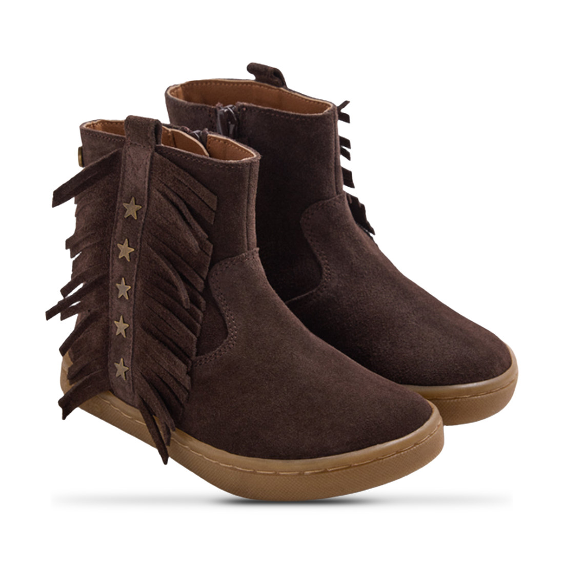 Botines de piel con flecos Gioseppo chocolate vista 2