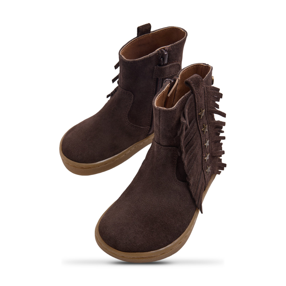 Botines de piel con flecos Gioseppo chocolate vista 4