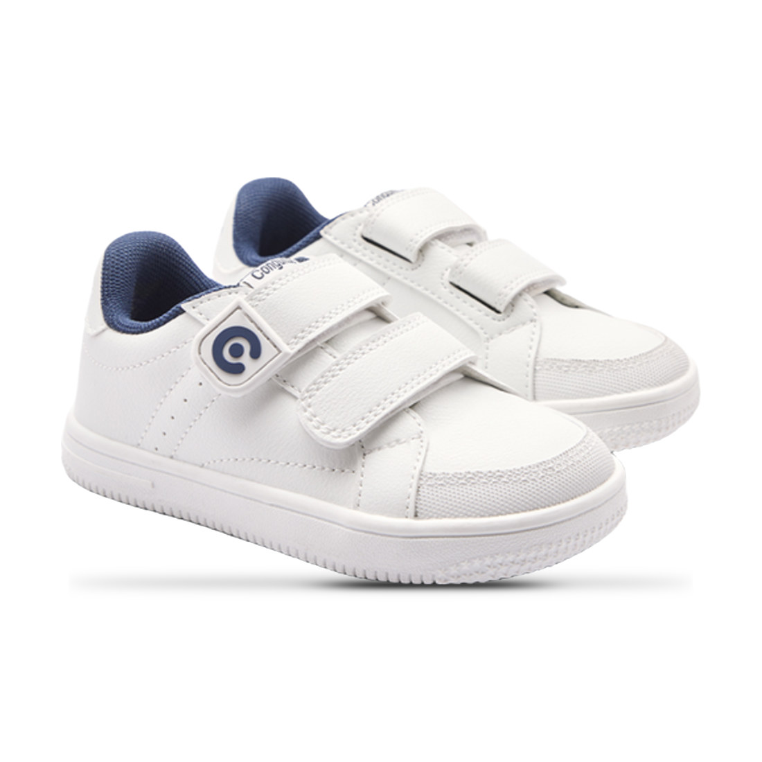 Deportivas Conguitos con velcro blanco y azul en color blanco y azul