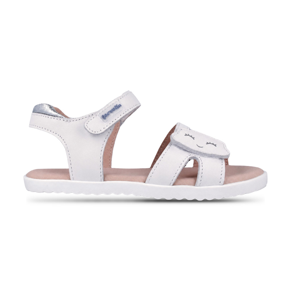 Sandalias Barefoot Velcros Niña Piel Biomecanics Blanco