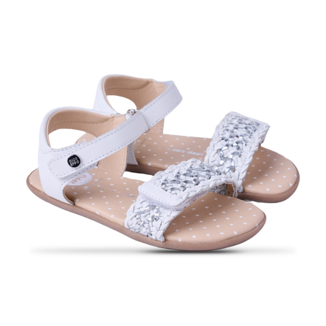 Sandalias Gioseppo blancas de piel con velcro para vista 2