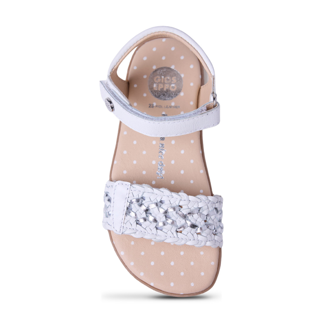 Sandalias Gioseppo blancas de piel con velcro para vista 3