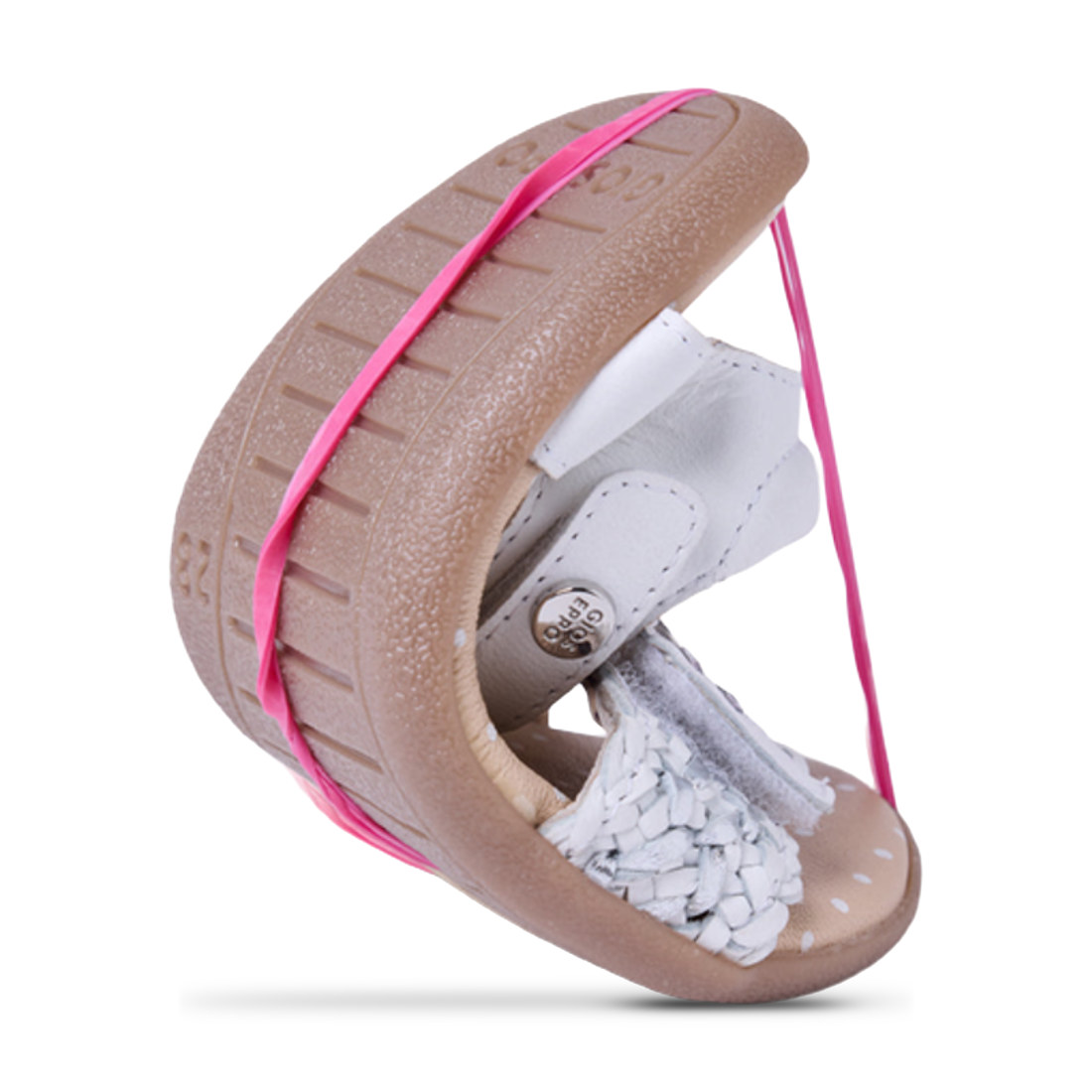 Sandalias Gioseppo blancas de piel con velcro para vista 7